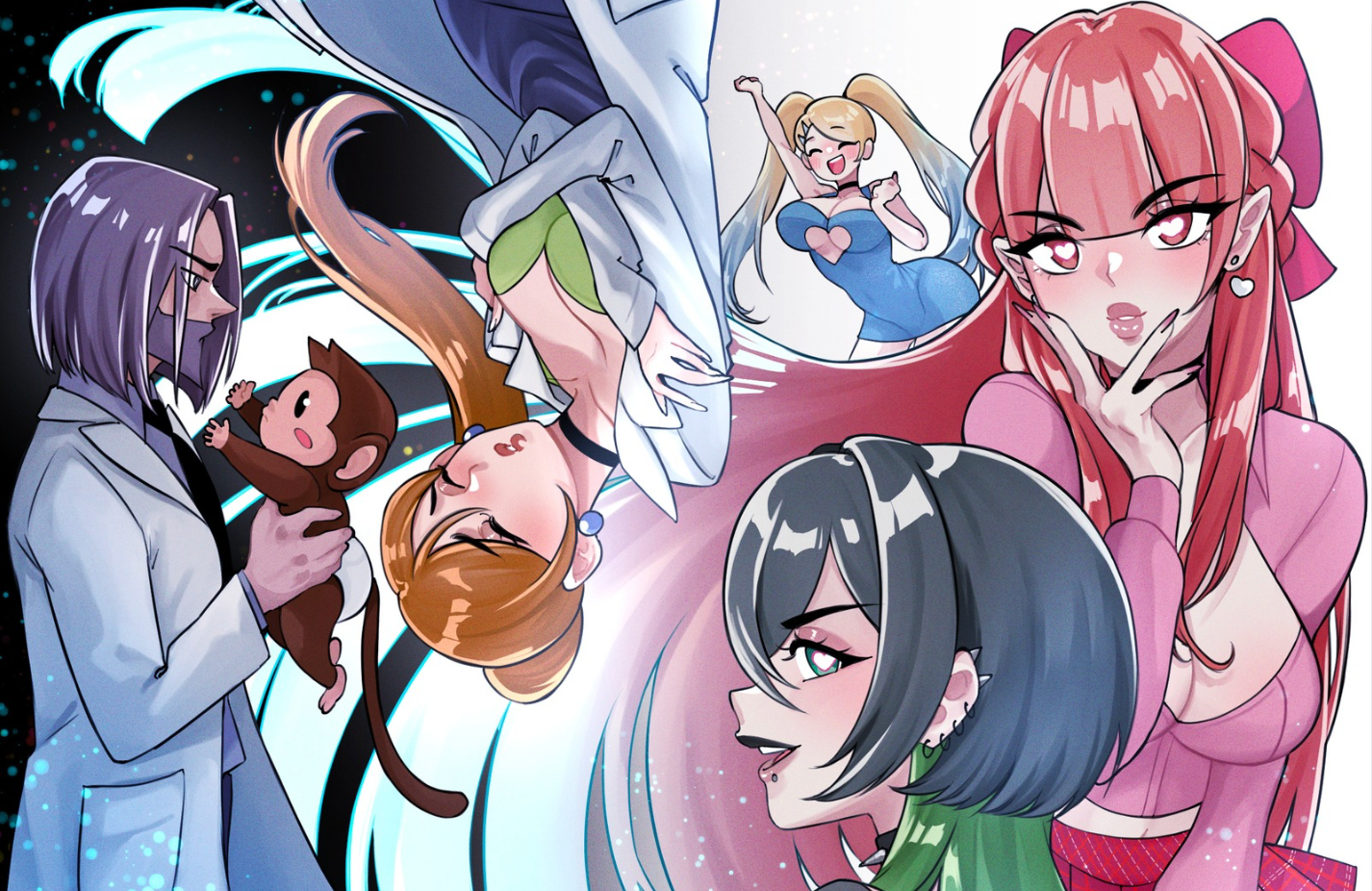 "Chemical XXX" - Super Puff Chicks Art Print