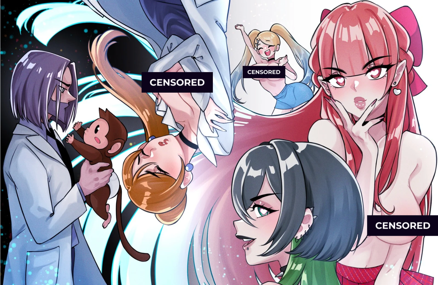 "Chemical XXX" FREE NIP - Super Puff Chicks Art Print